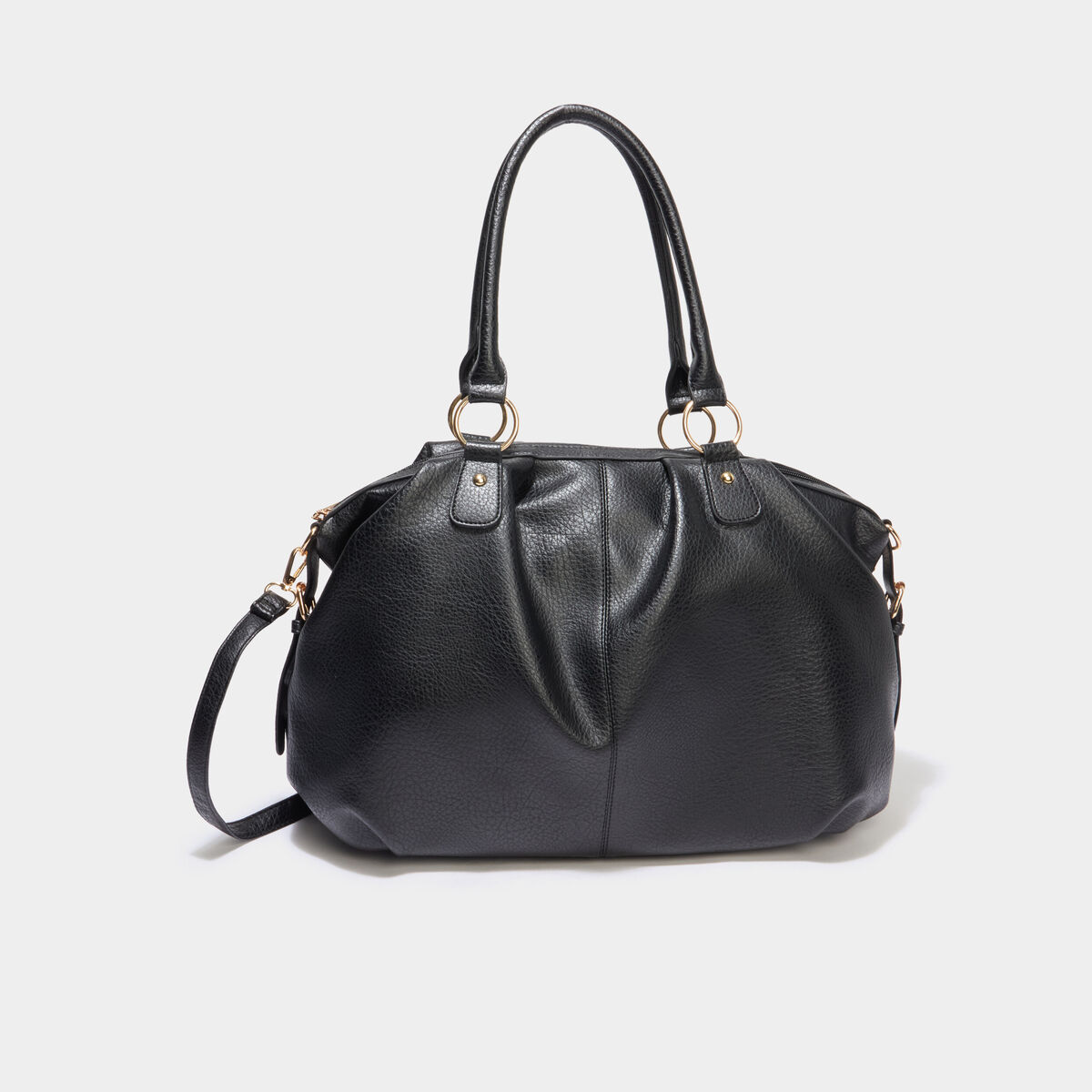 Sac &agrave; main avec bandouli&egrave;re amovible noir femme