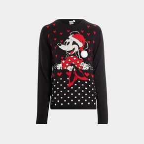 pull de noel manches longues minnie noir femme Pull de Noël manches longues Minnie noir femme
