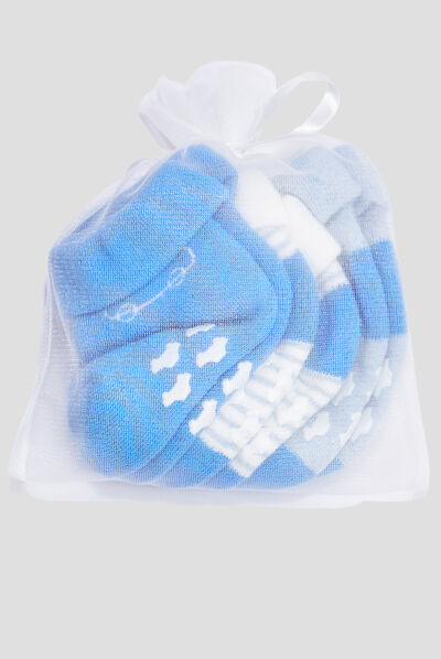 Lot 3 paires chaussettes bleu bébé garçon