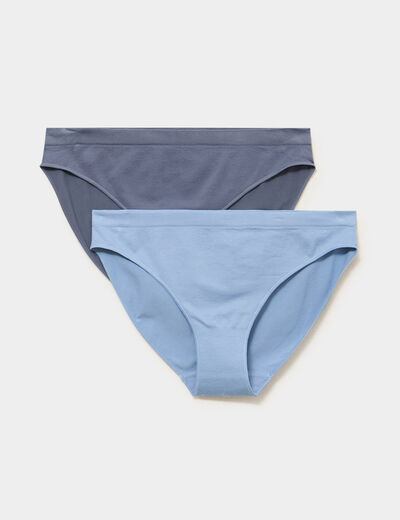 Lot 2 culottes sans couture bleu gris femme