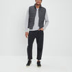 T-shirt manches longues col V gris clair homme