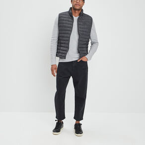 T-shirt manches longues col V gris clair homme
