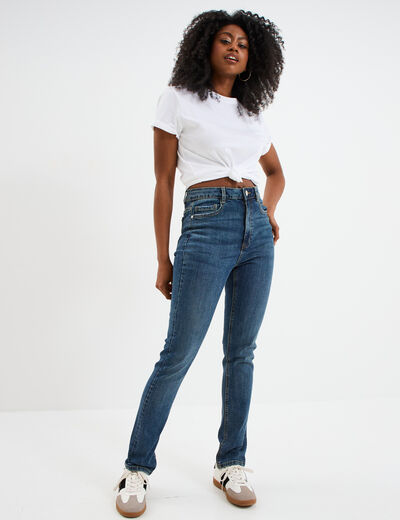 Jeans slim taille haute denim dirty femme