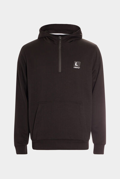 Sweat à capuche hoodie Liberto noir homme