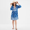 Robe courte col avec cordons Creeks bleu electrique femme