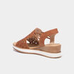 Sandales compens&eacute;es bride &eacute;lastiqu&eacute;e marron femme