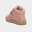 Bottillons &agrave; scratchs en cuir rose b&eacute;b&eacute; fille