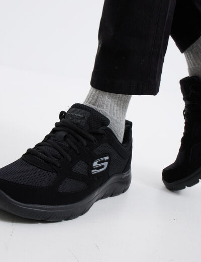 Baskets running à lacets noir homme