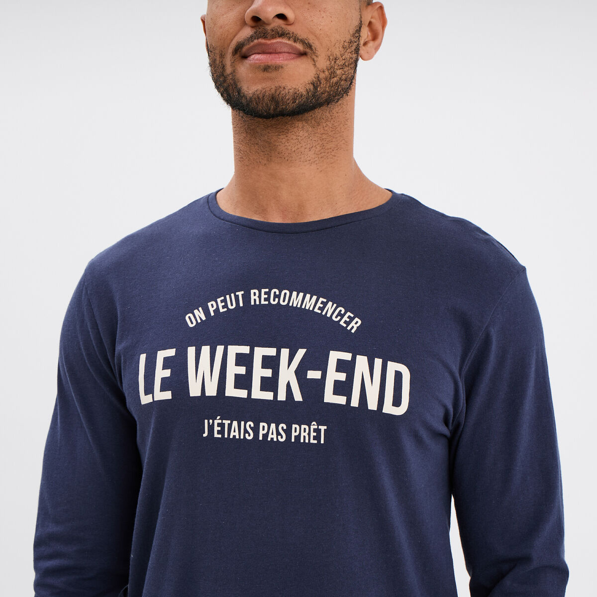Ensemble pyjama pantalon 2 pi&egrave;ces coton bleu marine homme