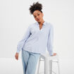 Blouse col polo en popeline blanc femme