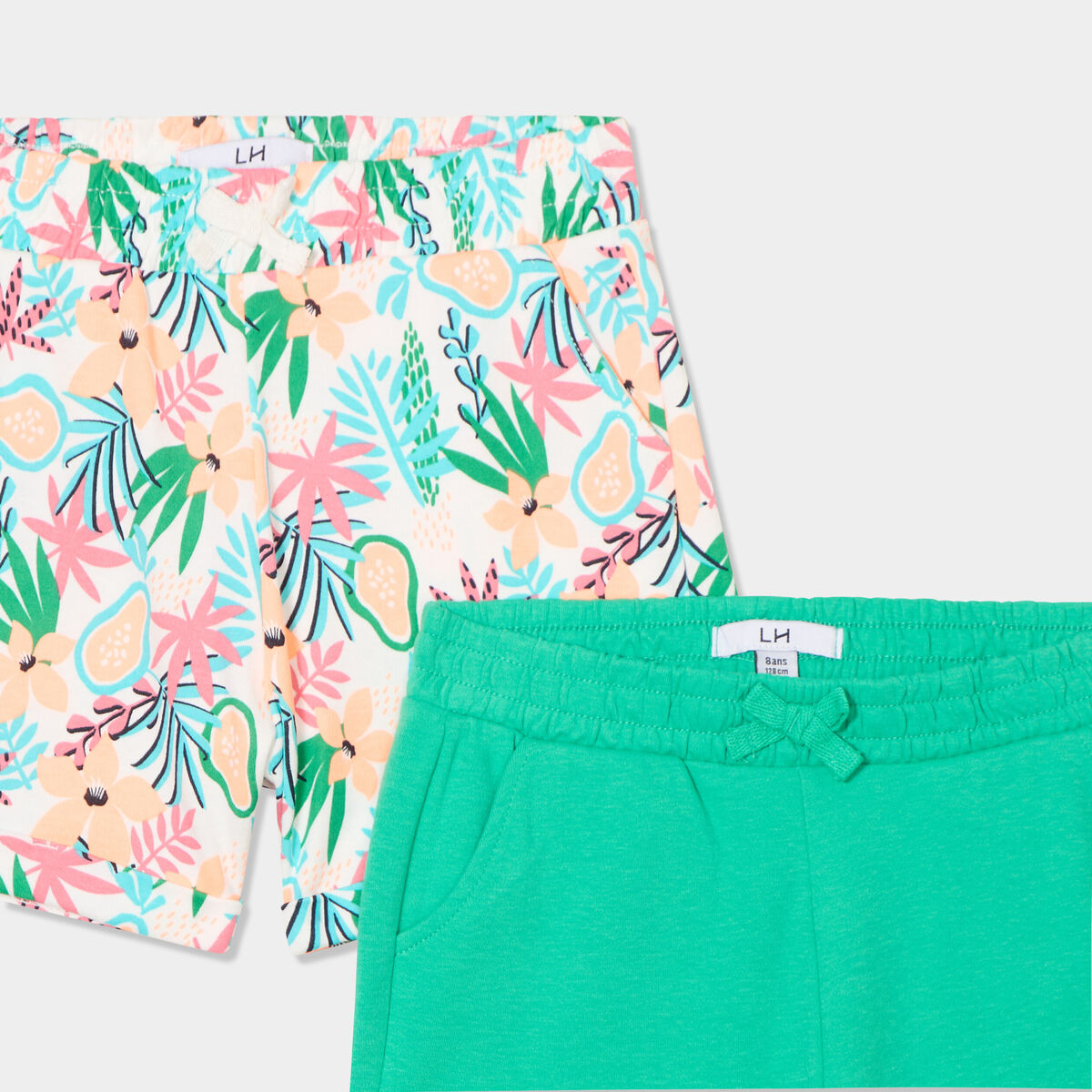 Lot 2 shorts ecru fille