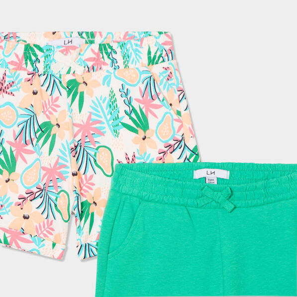 lot 2 shorts ecru fille Lot 2 shorts ecru fille