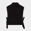 Pull poncho col roul&eacute; sans manches noir femme