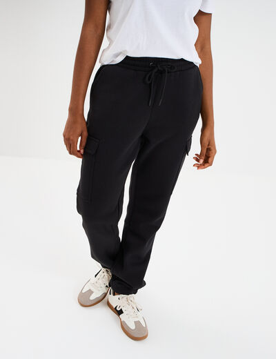Pantalon de jogging coupe battle noir femme