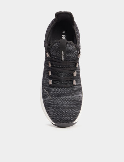 Baskets running lacets élastiqués noir homme