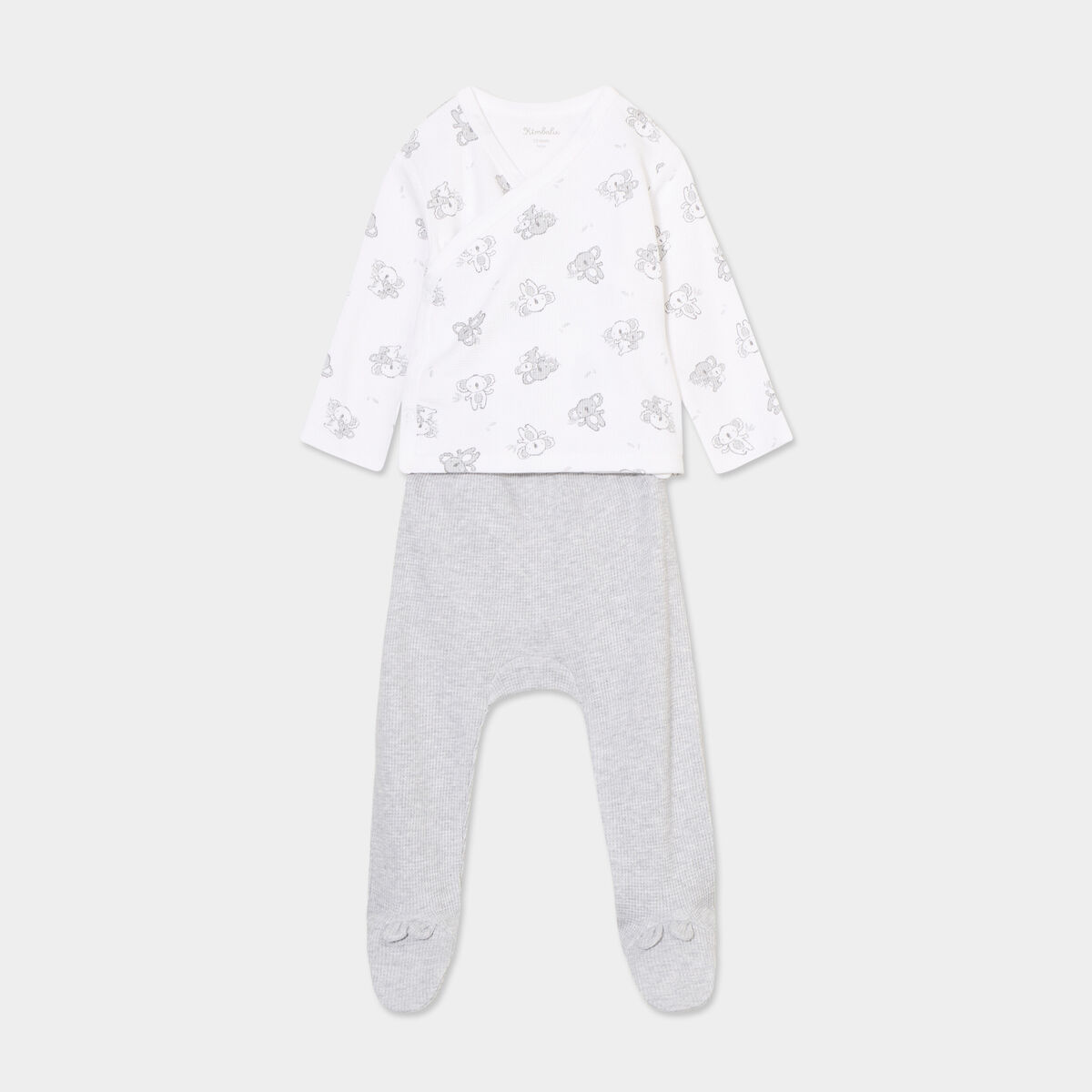 Ensemble naissance 2 pi&egrave;ces coton blanc b&eacute;b&eacute;