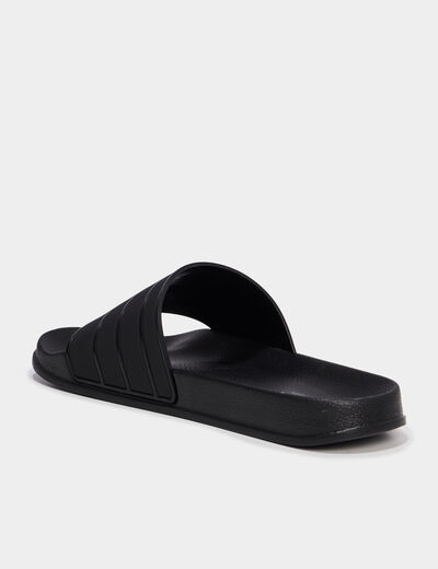 Mules &agrave; bride large bout rond noir homme