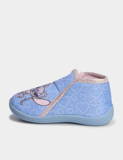 Chaussons bottillons zipp&eacute;s Stitch bleu b&eacute;b&eacute; fille