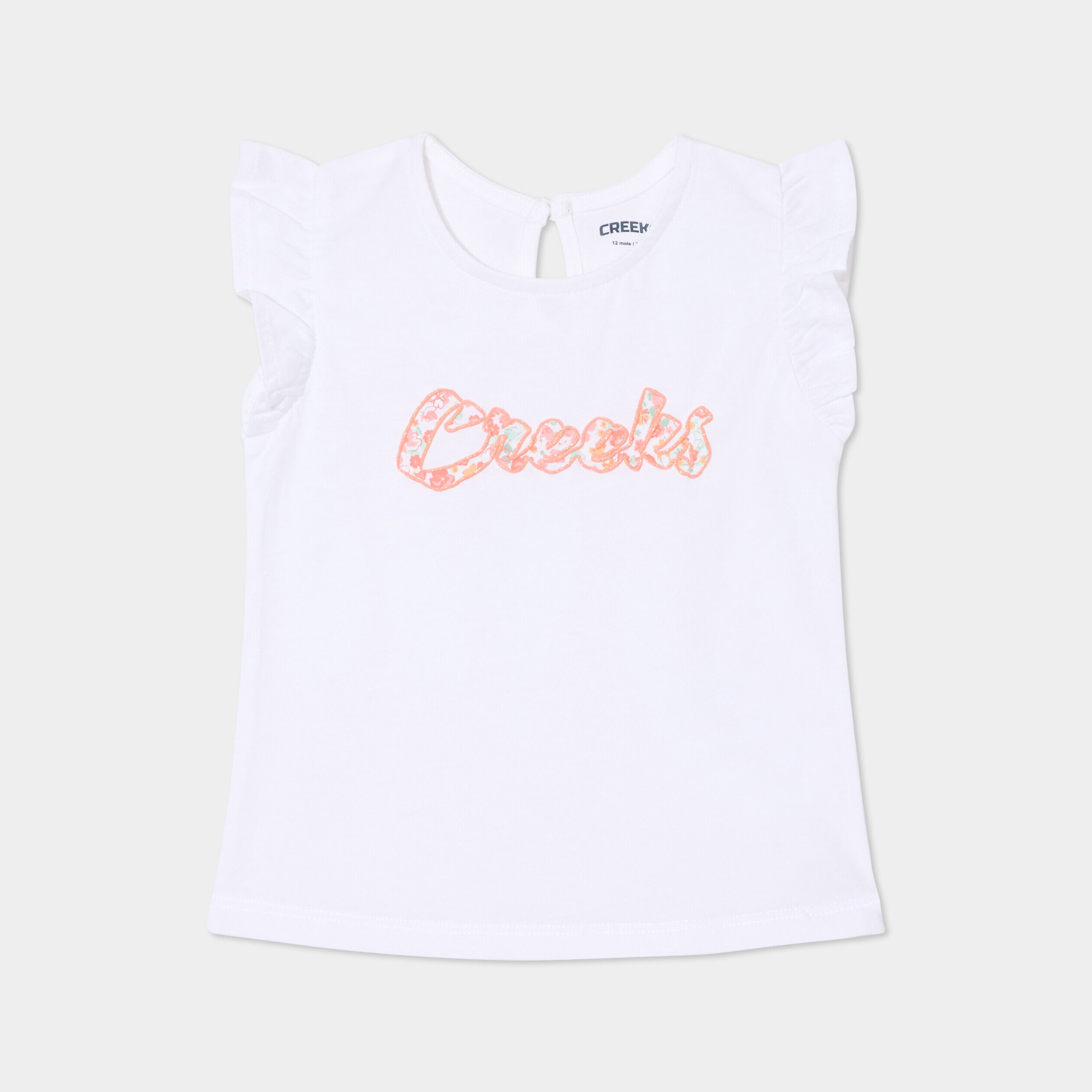 T-shirt manches volants coton Creeks ecru bébé fille CREEKS
