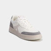 Baskets &agrave; lacets semelle plate gris homme