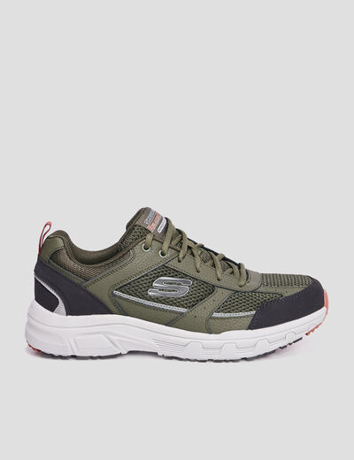 Baskets running mémoire forme Skechers vert kaki homme
