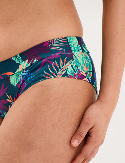 Bas de maillot de bain shorty bleu p&eacute;trole femme