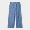 Jean large brod&eacute; taille &eacute;lastiqu&eacute;e denim double stone fille