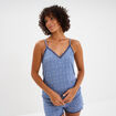 Haut de pyjama débardeur à bretelles bleu gris femme