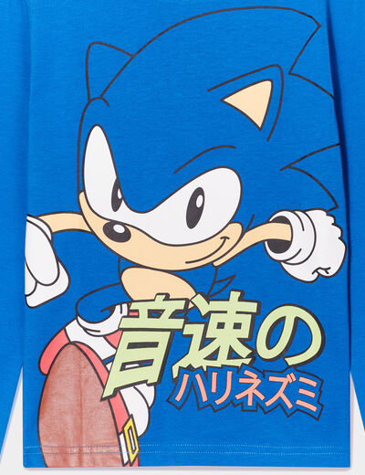 Ensemble pyjama coton Sonic bleu garçon