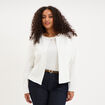 Veste ajust&eacute;e courte manches longues blanc femme grande taille