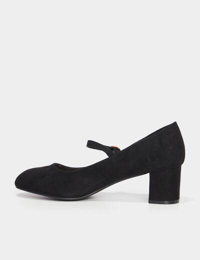 Escarpins &agrave; bride talons carr&eacute;s noir femme
