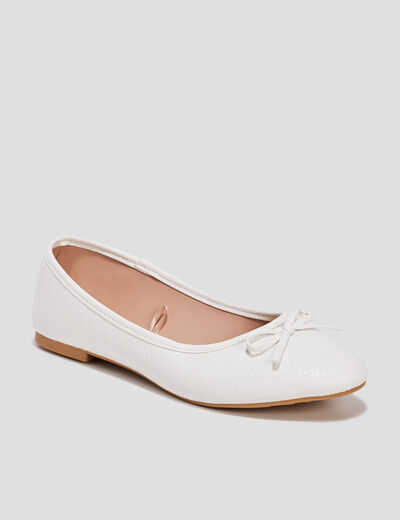 Ballerines détail noeud blanc femme