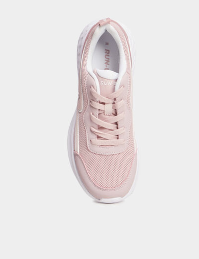 Baskets running à lacets Run-Up rose femme