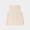 Blouse sans manches lin mélangé beige femme
