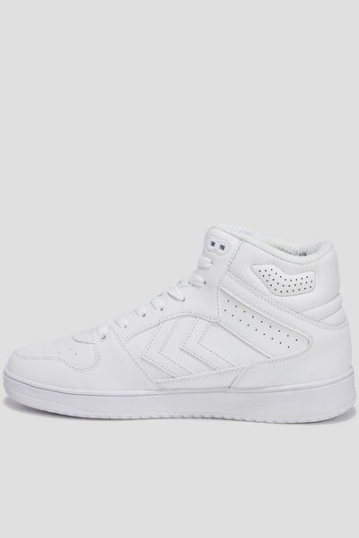 Baskets montantes à lacets blanc homme