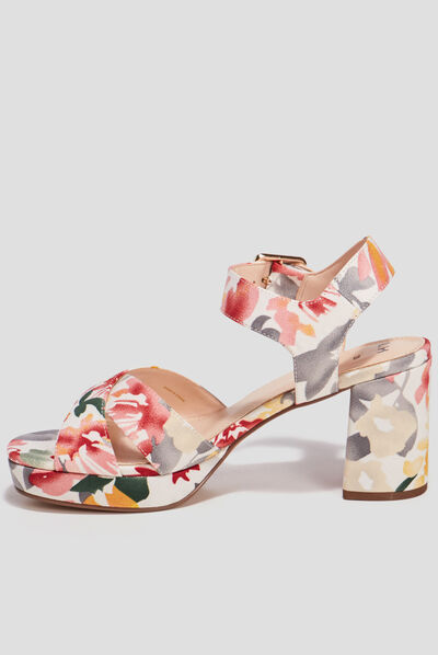 Sandales à talons multicolore femme