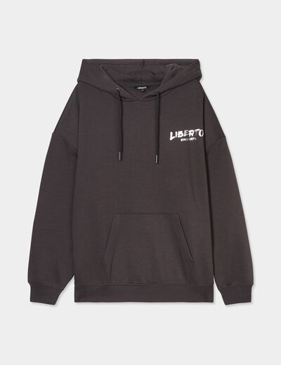 Sweat à capuche hoodie oversize Liberto noir femme