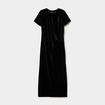 Robe effet velours longue noeud c&ocirc;t&eacute; noir femme
