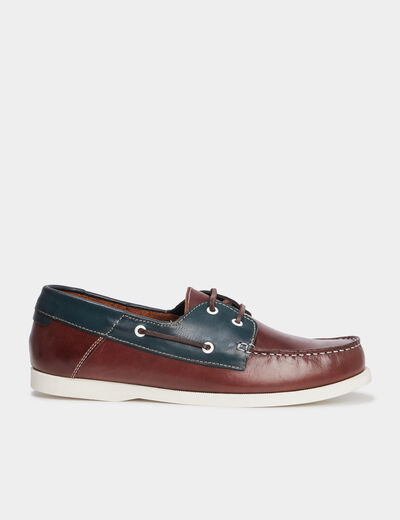 Chaussures bateau en cuir multicolore homme
