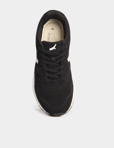 Baskets running de sport &agrave; lacets noir homme