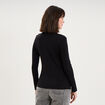 T-shirt manches longues col roul&eacute; noir femme