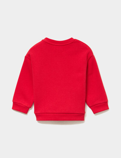 Sweat molletonn&eacute; 1 poche col rond rouge b&eacute;b&eacute; gar&ccedil;on