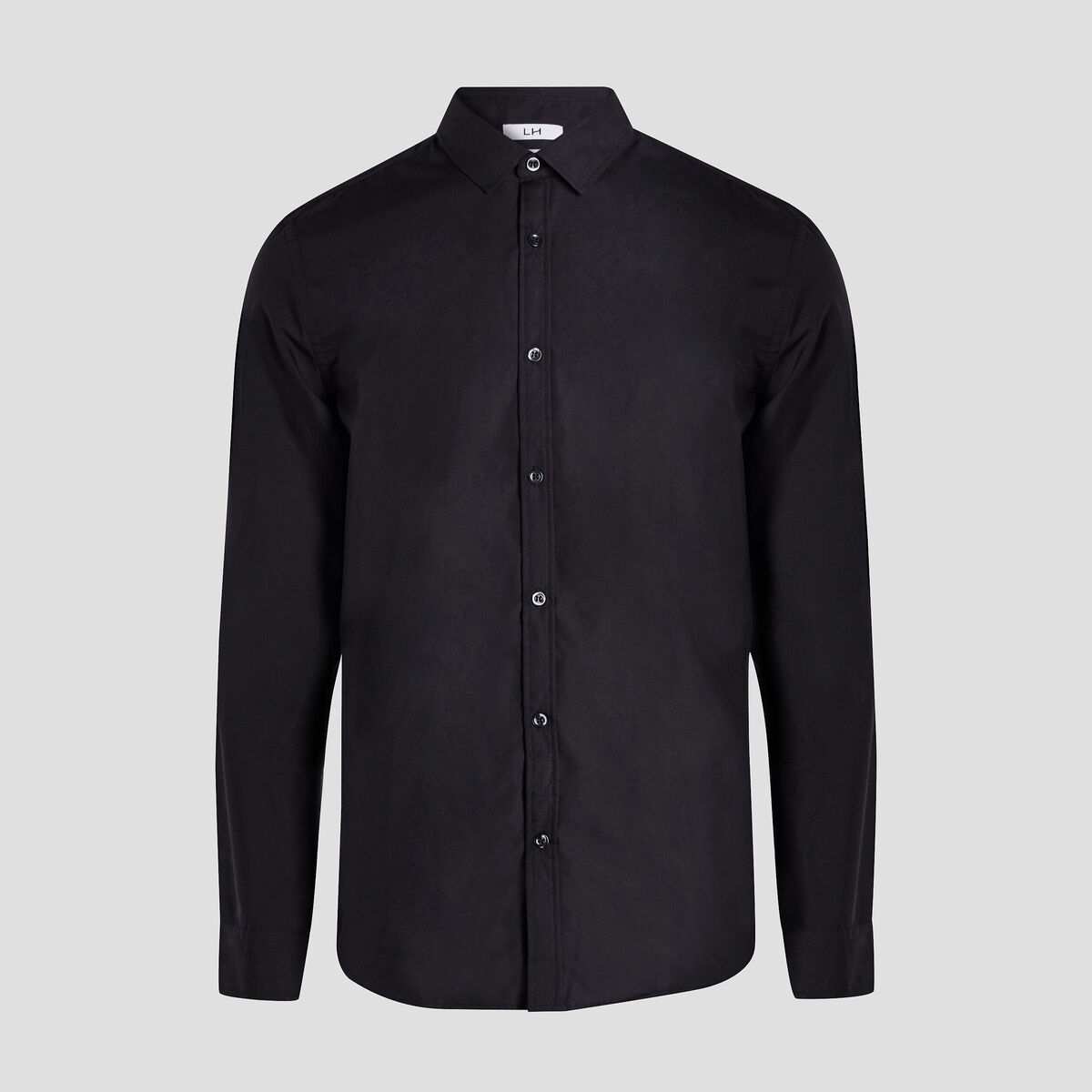 Chemise ajust&eacute;e col italien noir homme