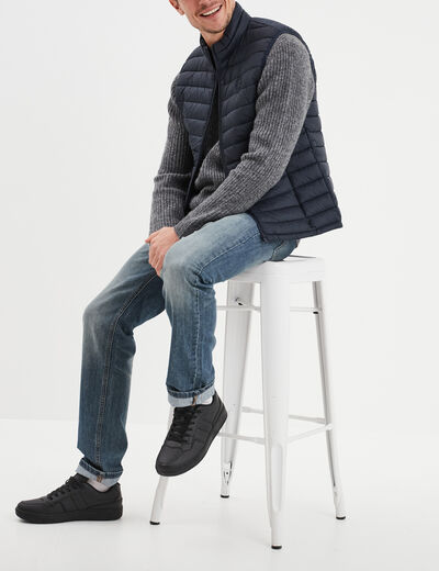 Doudoune sans manches l&eacute;g&egrave;re d&eacute;perlante bleu marine homme