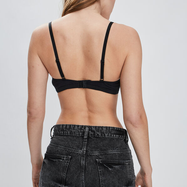 soutien gorge triangle coton a coque noir femme Soutien-gorge triangle coton à coque noir femme
