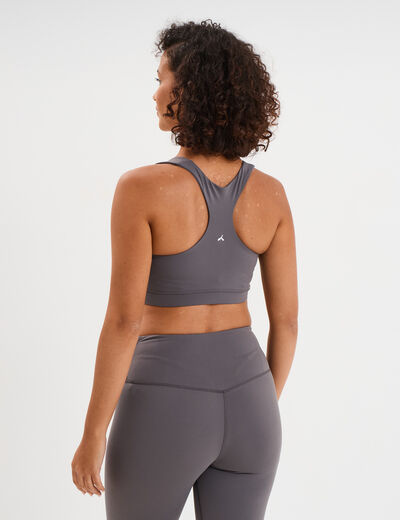 Brassi&egrave;re de sport dos nageur gris fonc&eacute; femme
