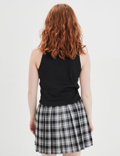 Débardeur maille découpe épaule Liberto noir femme