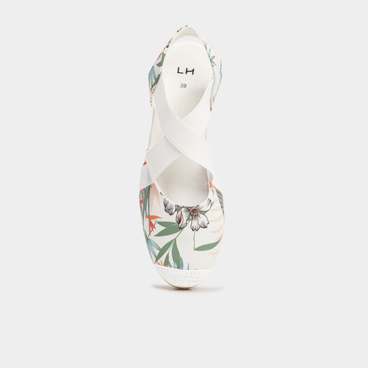 Sandales compensées brides croisées multicolore femme