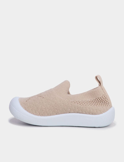 Baskets bout renforc&eacute; &agrave; semelle souple sable b&eacute;b&eacute; gar&ccedil;on