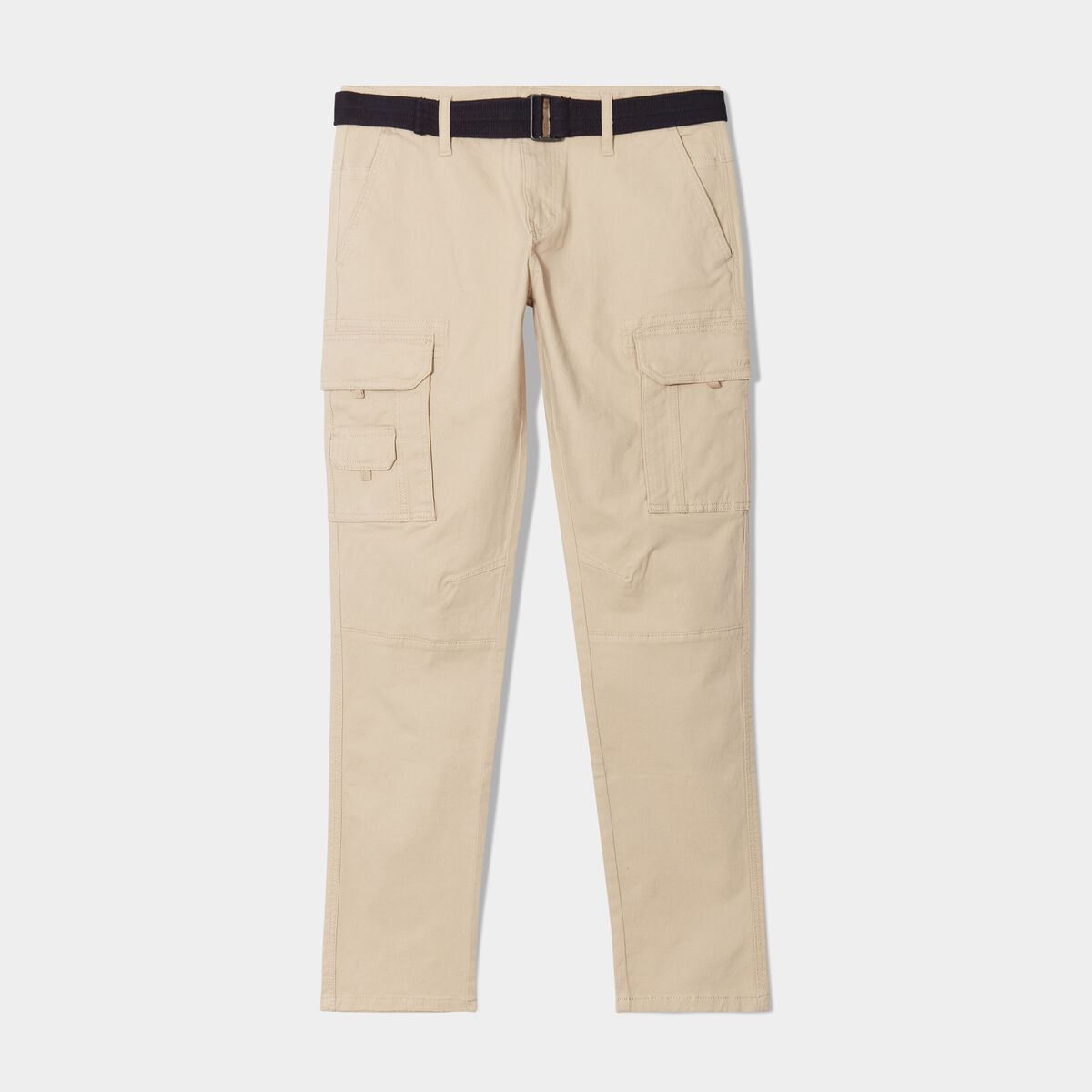 Pantalon cargo ceintur&eacute; Trappeur marron cognac homme